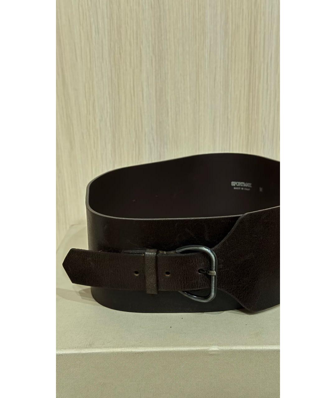 SPORTMAX Коричневый кожаный ремень, фото 5