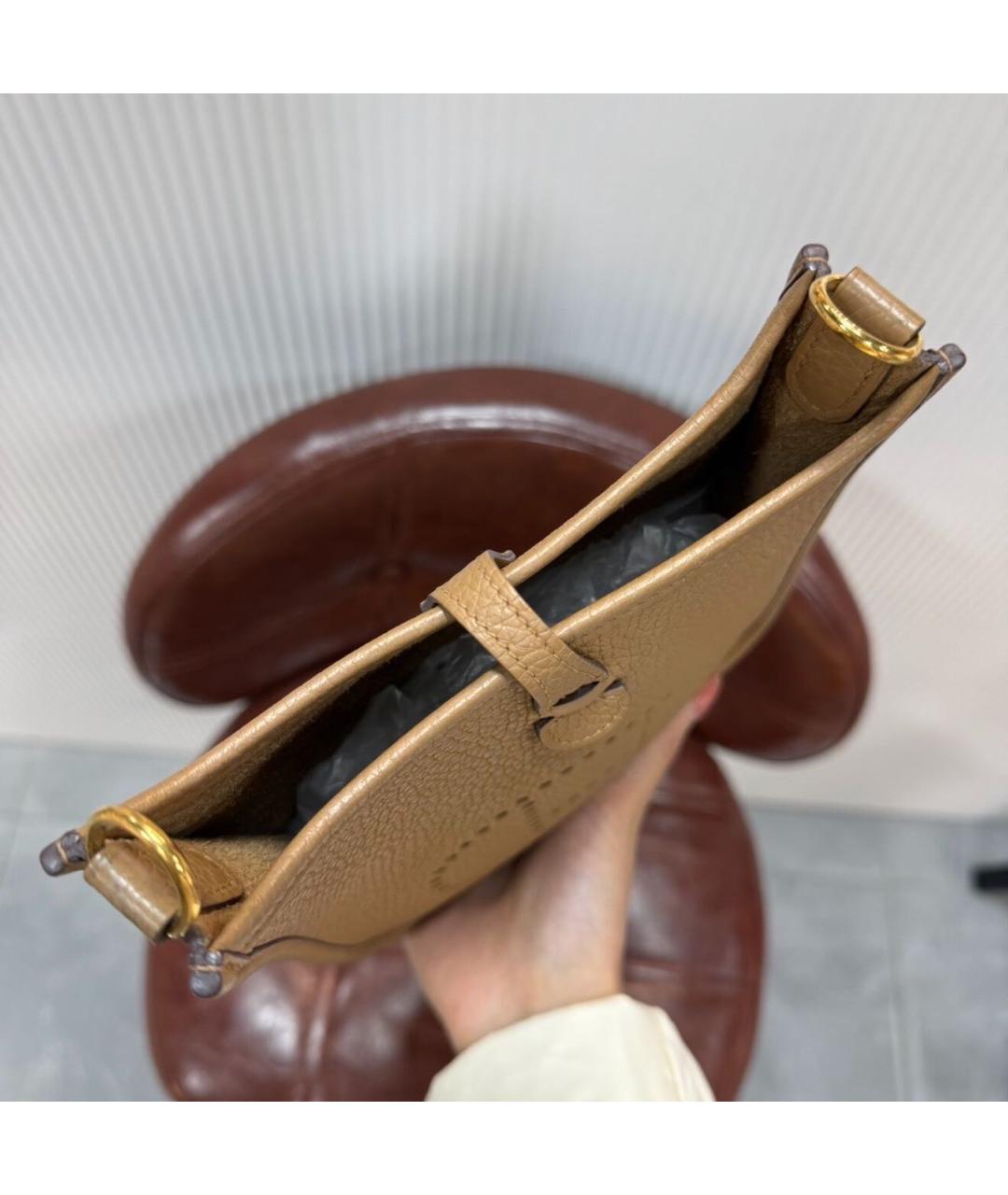 HERMES Коричневая кожаная сумка через плечо, фото 3