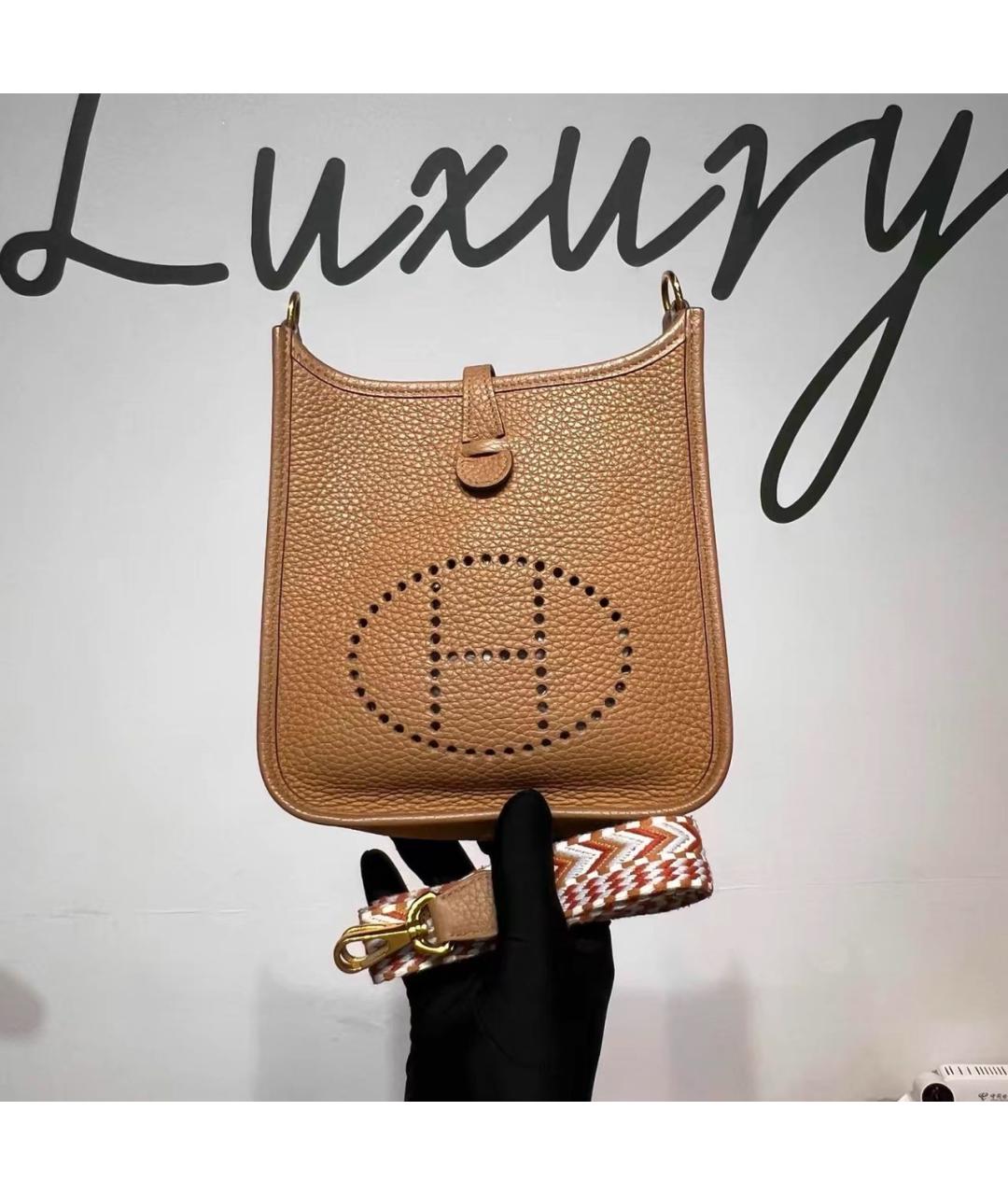 HERMES Коричневая кожаная сумка через плечо, фото 8