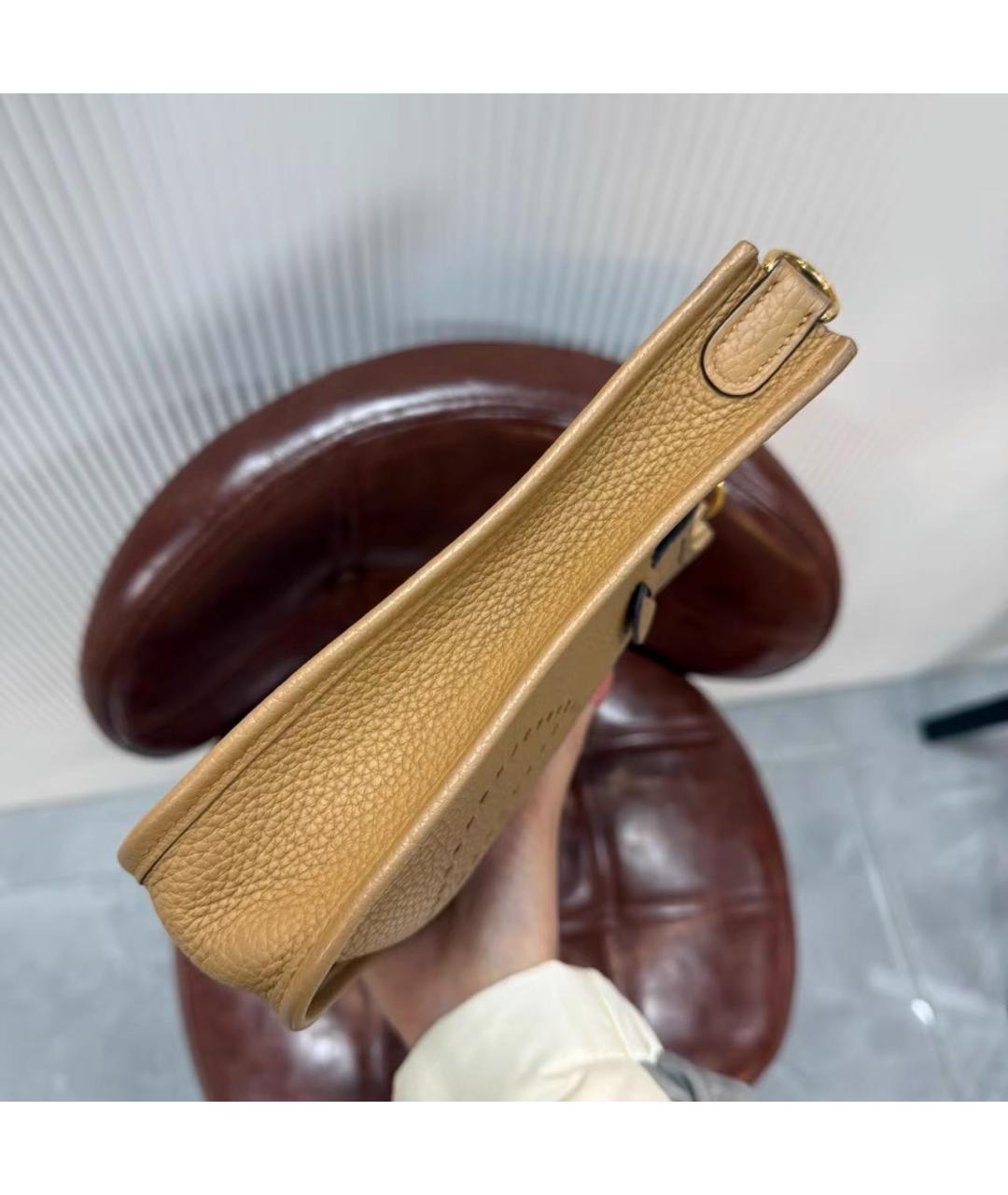 HERMES Коричневая кожаная сумка через плечо, фото 4