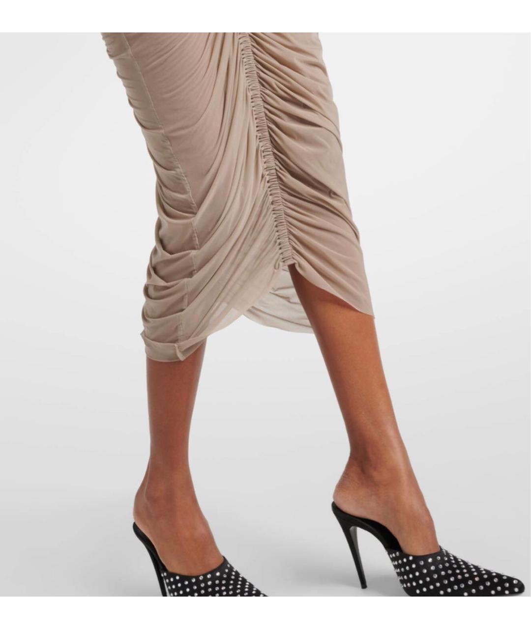 MAGDA BUTRYM Бежевое вискозное коктейльное платье, фото 2