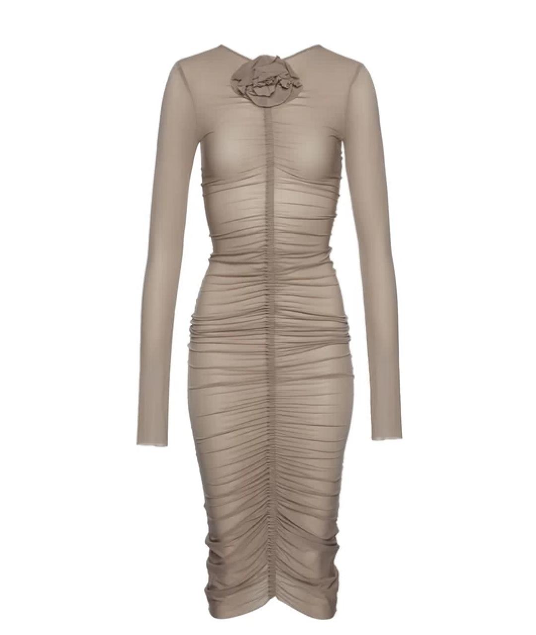 MAGDA BUTRYM Бежевое вискозное коктейльное платье, фото 1