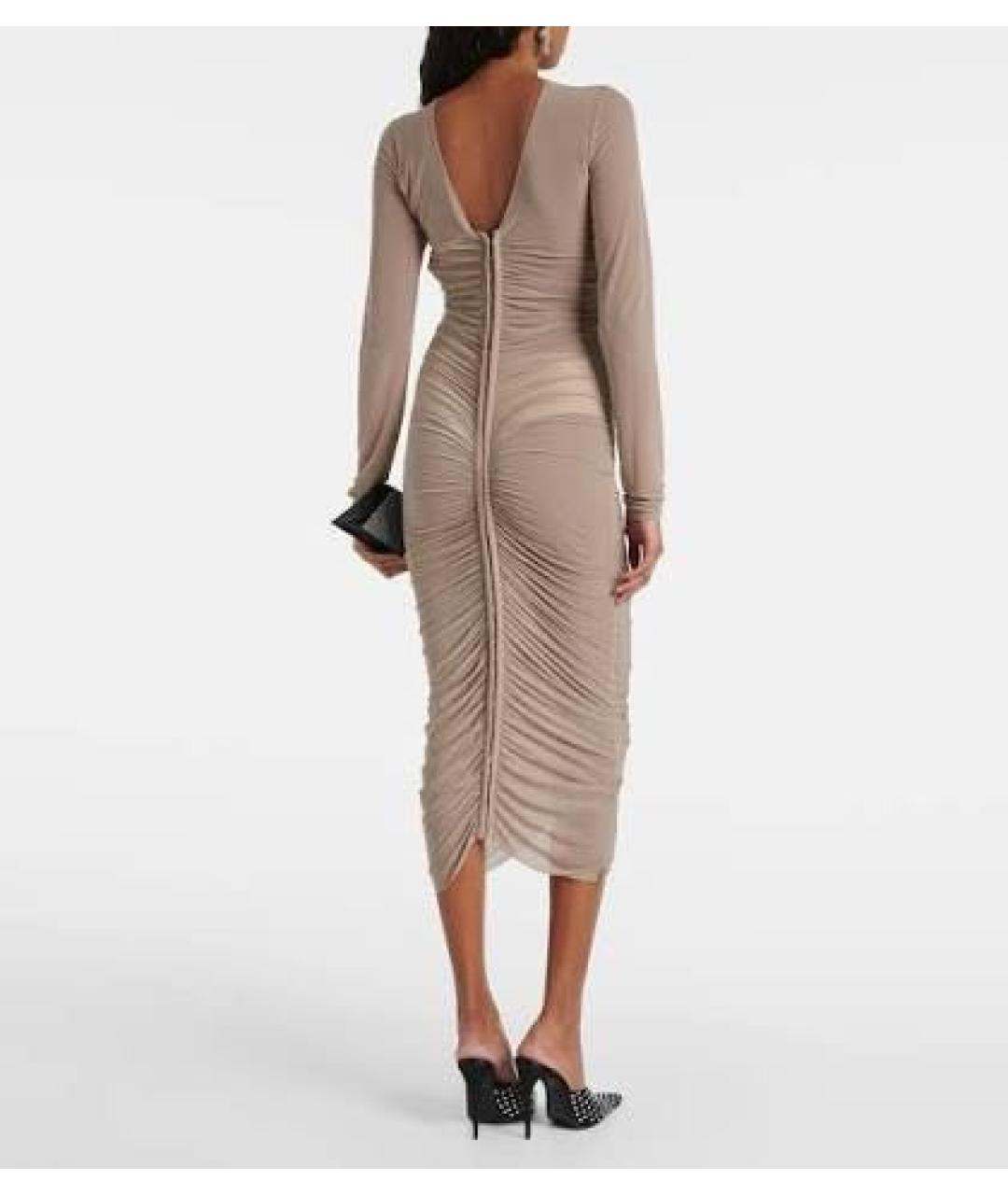 MAGDA BUTRYM Бежевое вискозное коктейльное платье, фото 8