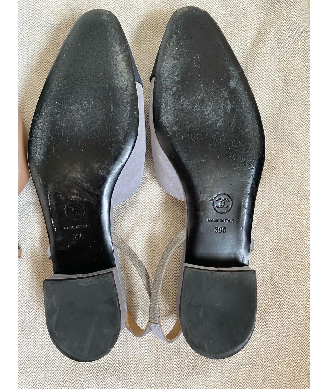 CHANEL Голубые текстильные туфли, фото 5