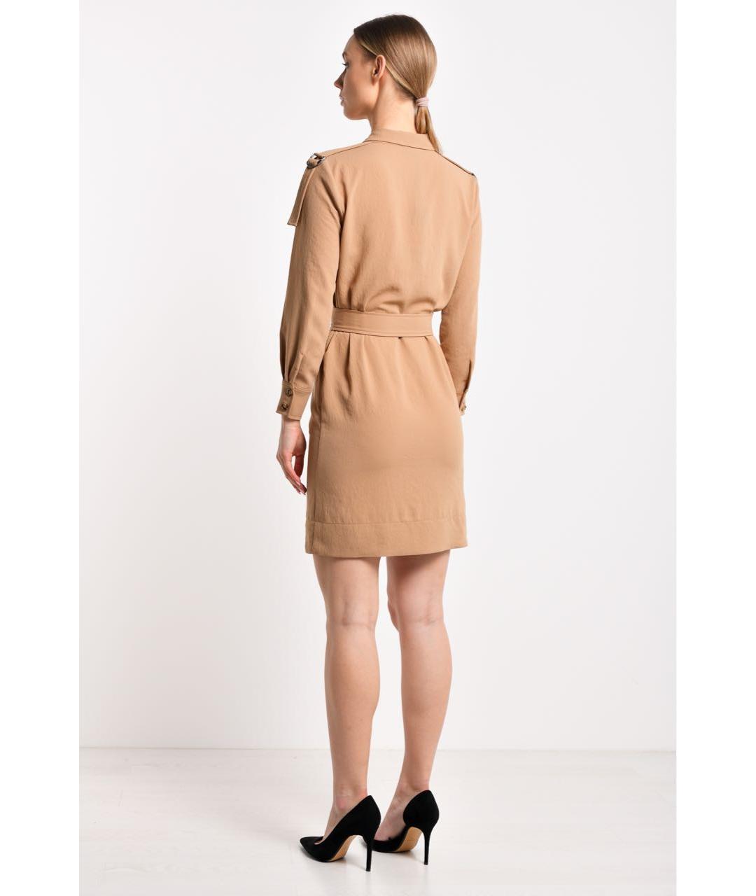 PINKO Бежевое полиэстеровое повседневное платье, фото 4