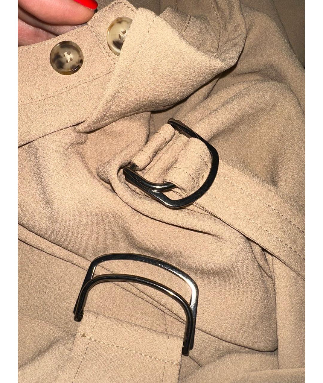 PINKO Бежевое полиэстеровое повседневное платье, фото 7