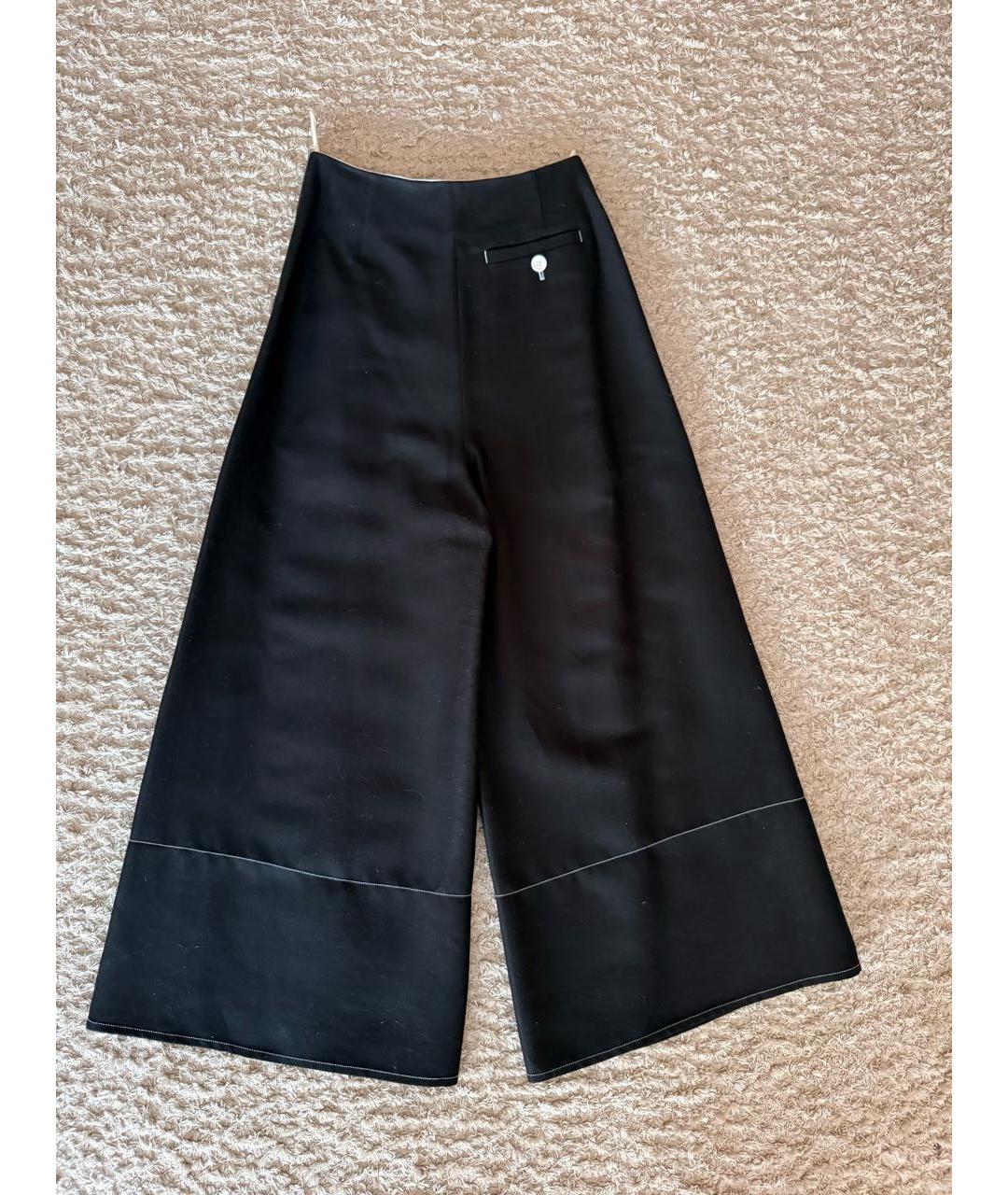 CELINE Черные вискозные брюки широкие, фото 2