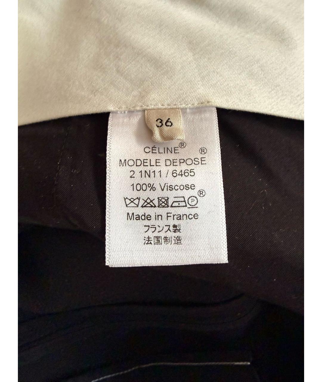 CELINE Черные вискозные брюки широкие, фото 4