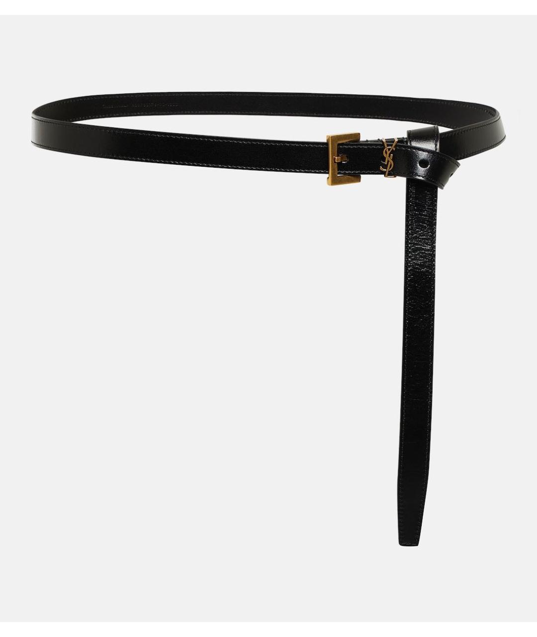 SAINT LAURENT Черный кожаный ремень, фото 2