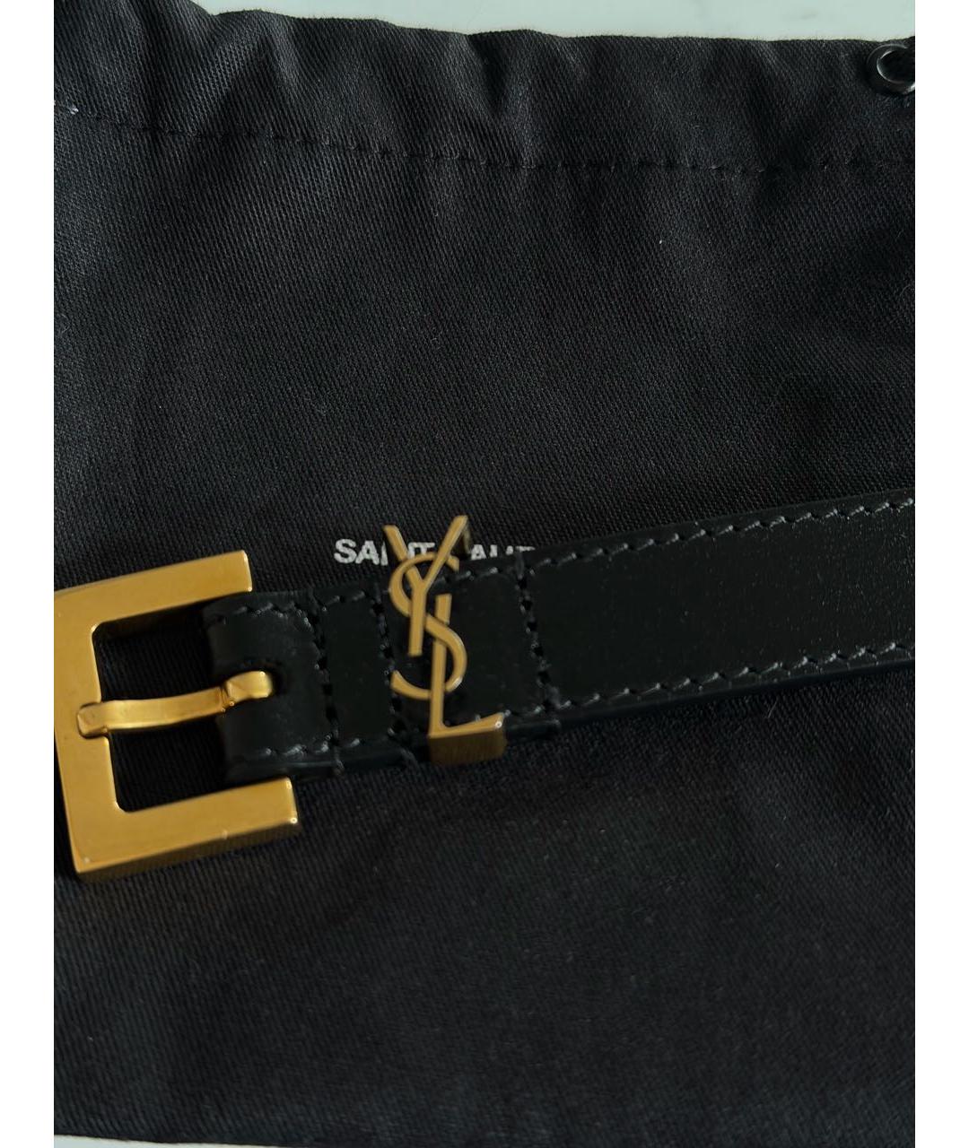 SAINT LAURENT Черный кожаный ремень, фото 7