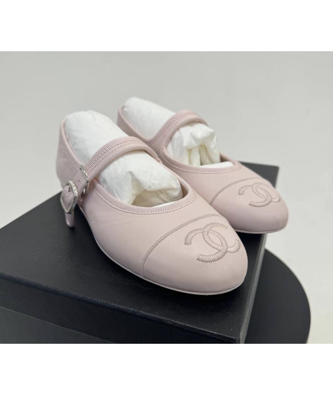 CHANEL Розовые кожаные балетки, фото 4