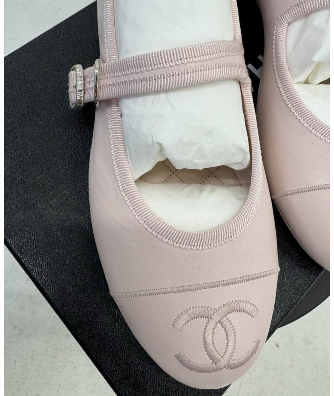 CHANEL Розовые кожаные балетки, фото 2