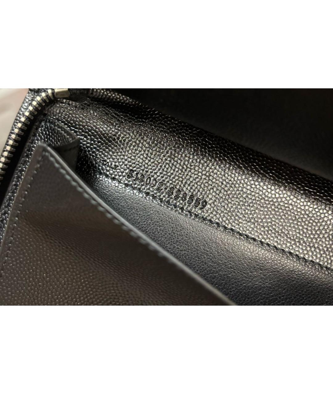 SAINT LAURENT Черный кожаный кошелек, фото 3