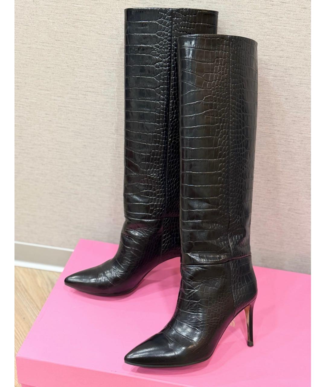 PARIS TEXAS Черные кожаные сапоги, фото 6