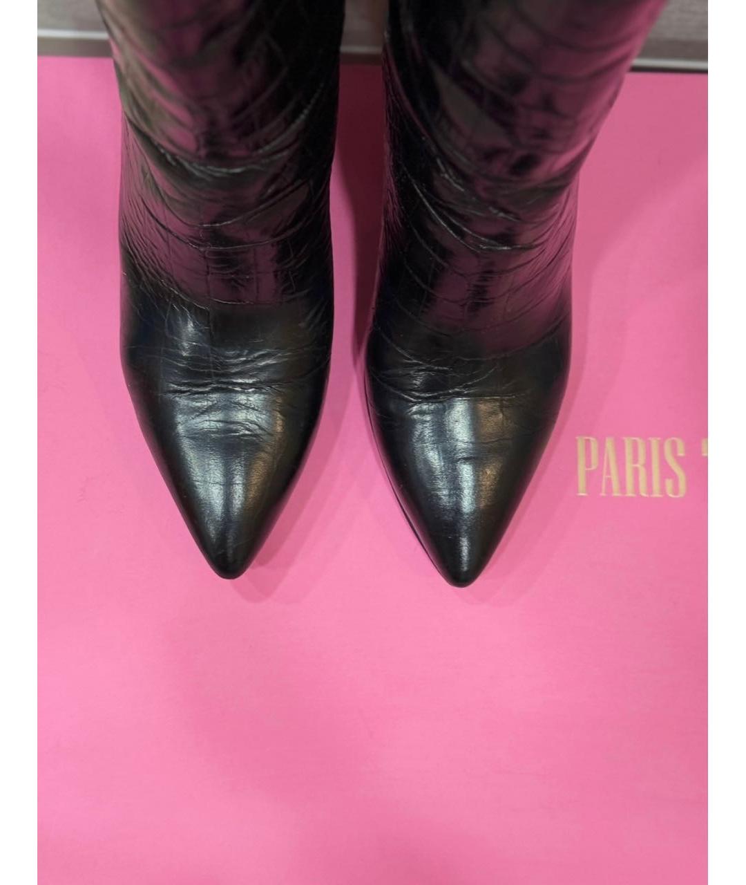 PARIS TEXAS Черные кожаные сапоги, фото 3