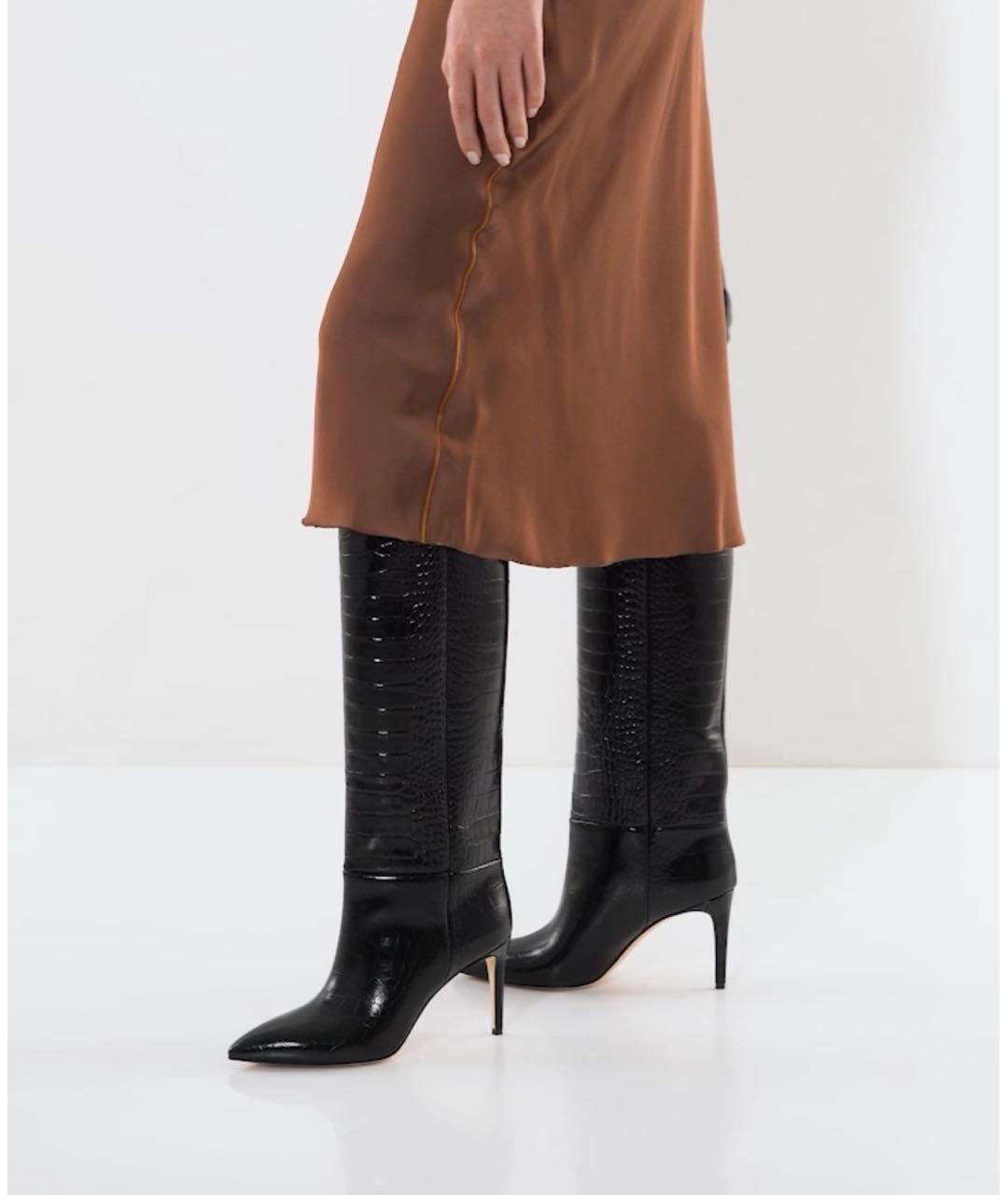 PARIS TEXAS Черные кожаные сапоги, фото 8