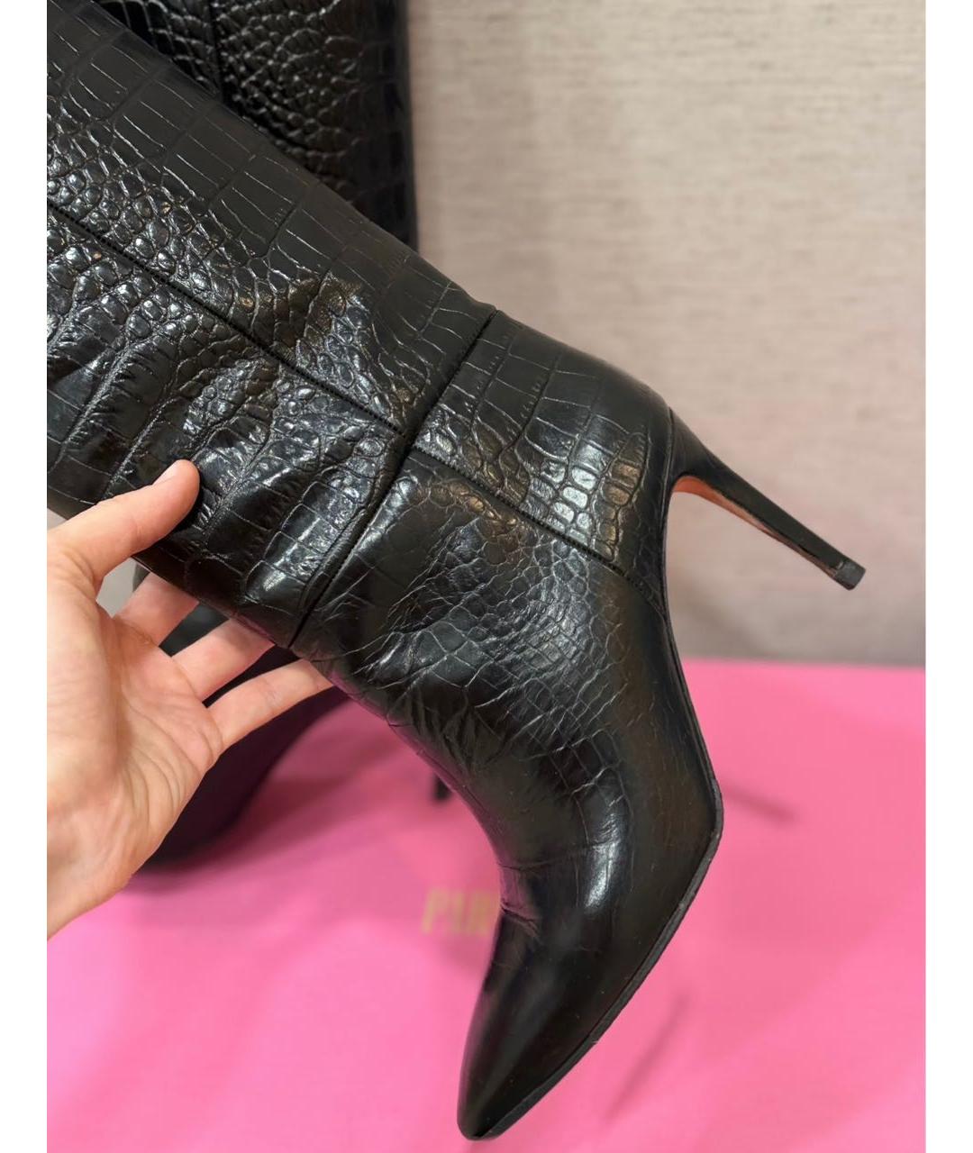 PARIS TEXAS Черные кожаные сапоги, фото 5