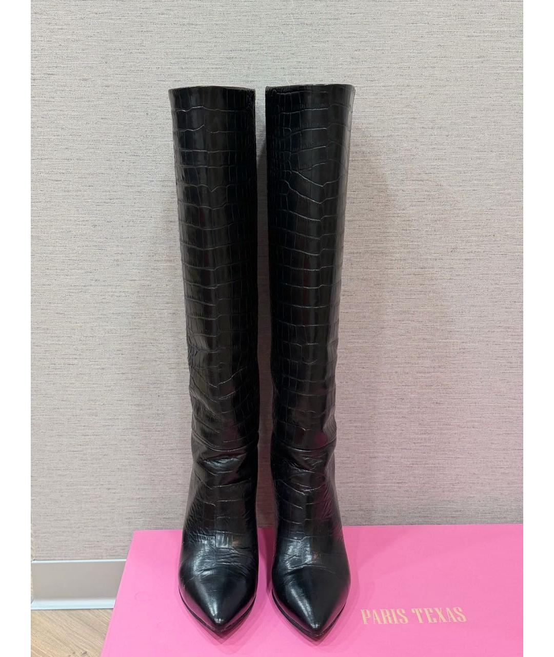 PARIS TEXAS Черные кожаные сапоги, фото 2