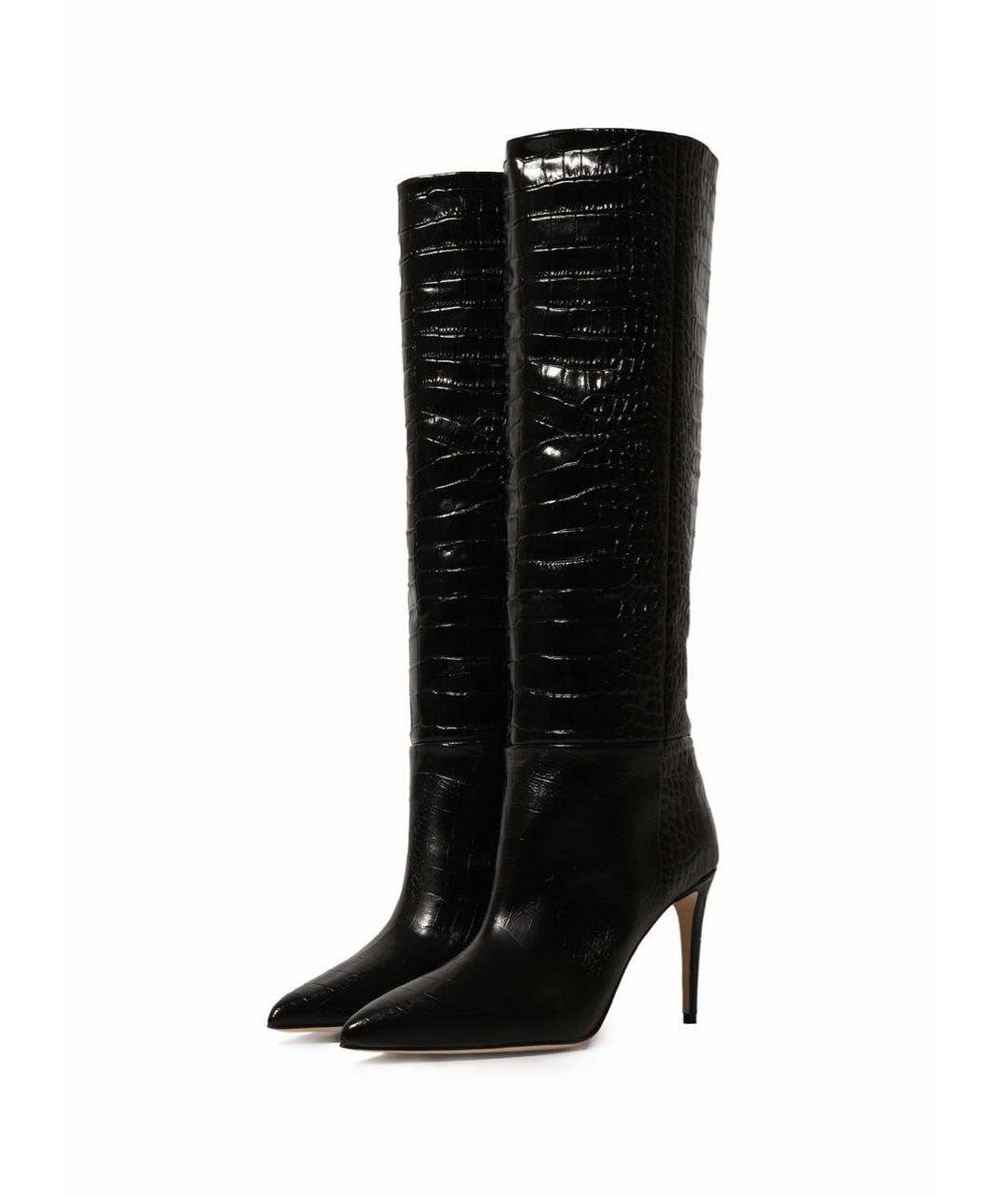 PARIS TEXAS Черные кожаные сапоги, фото 9