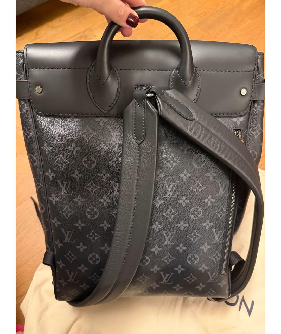 LOUIS VUITTON Серый кожаный рюкзак, фото 4