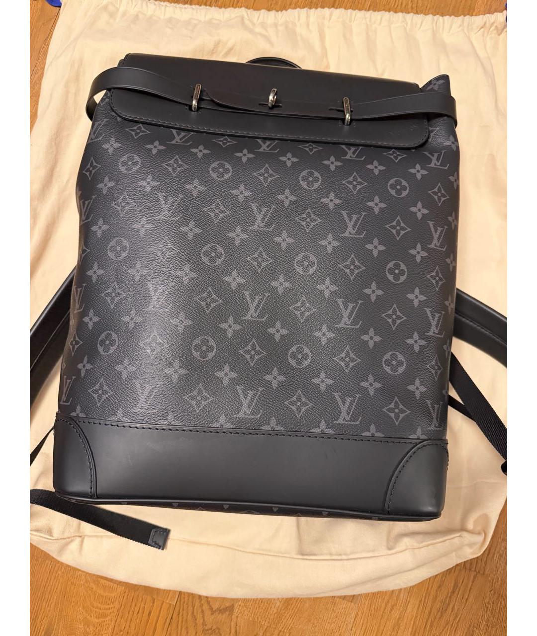 LOUIS VUITTON Серый кожаный рюкзак, фото 3