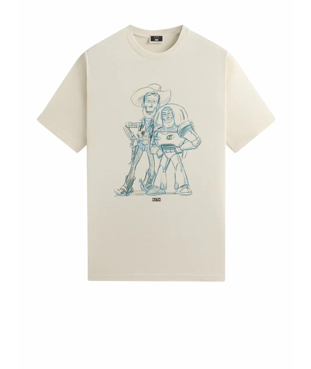 KITH Бежевая хлопковая футболка, фото 1