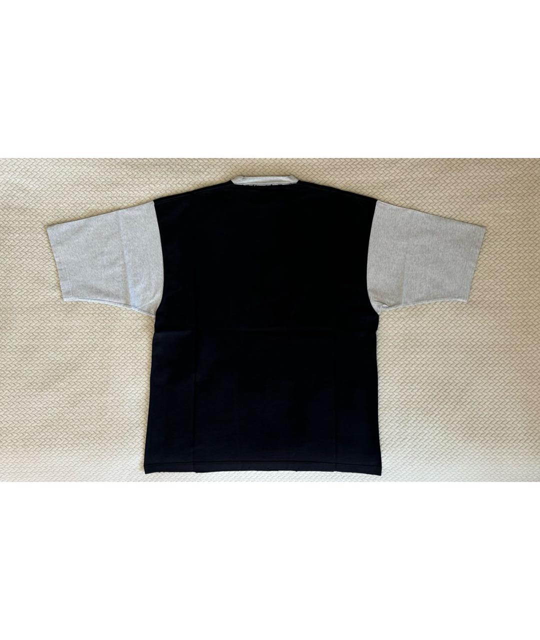 BALENCIAGA Антрацитовая хлопковая футболка, фото 2