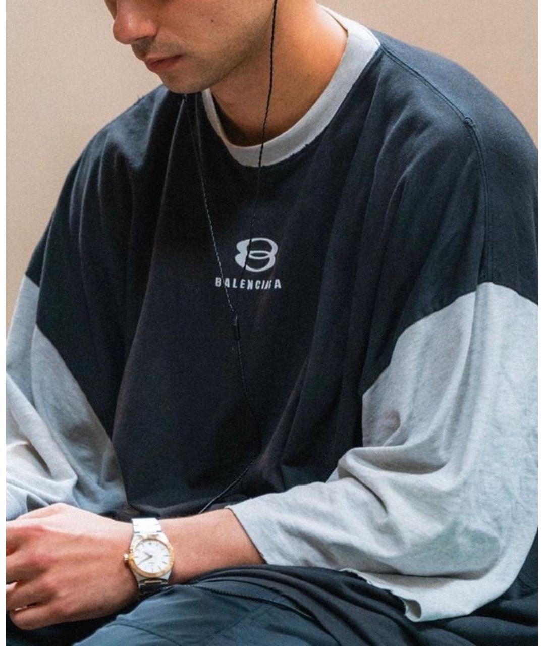 BALENCIAGA Антрацитовая хлопковая футболка, фото 7