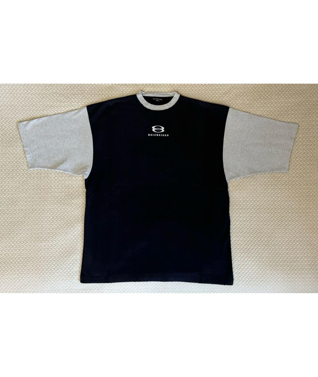 BALENCIAGA Антрацитовая хлопковая футболка, фото 9