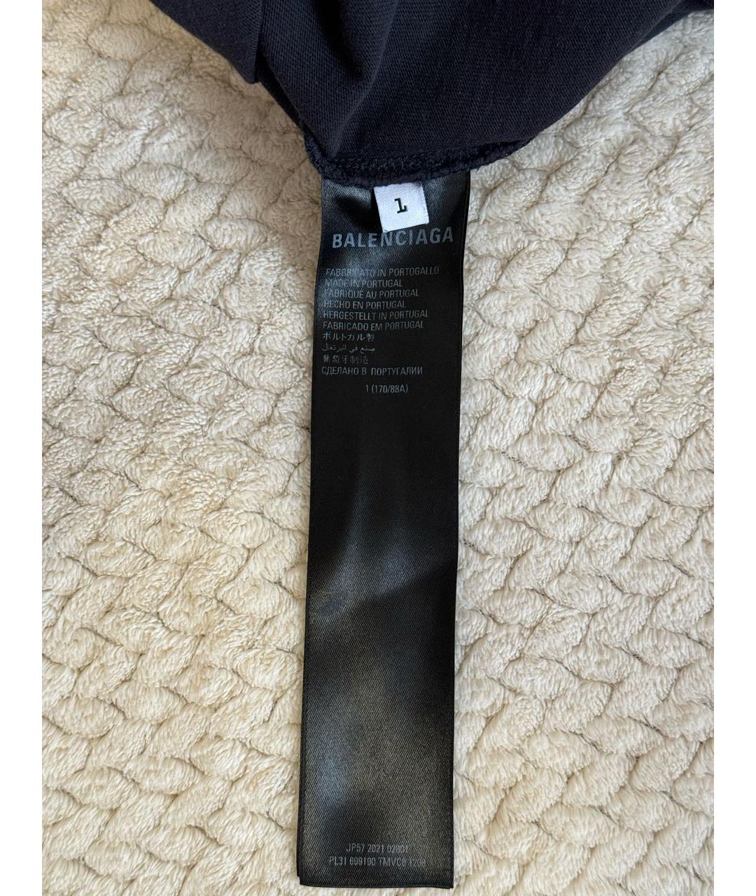 BALENCIAGA Антрацитовая хлопковая футболка, фото 8