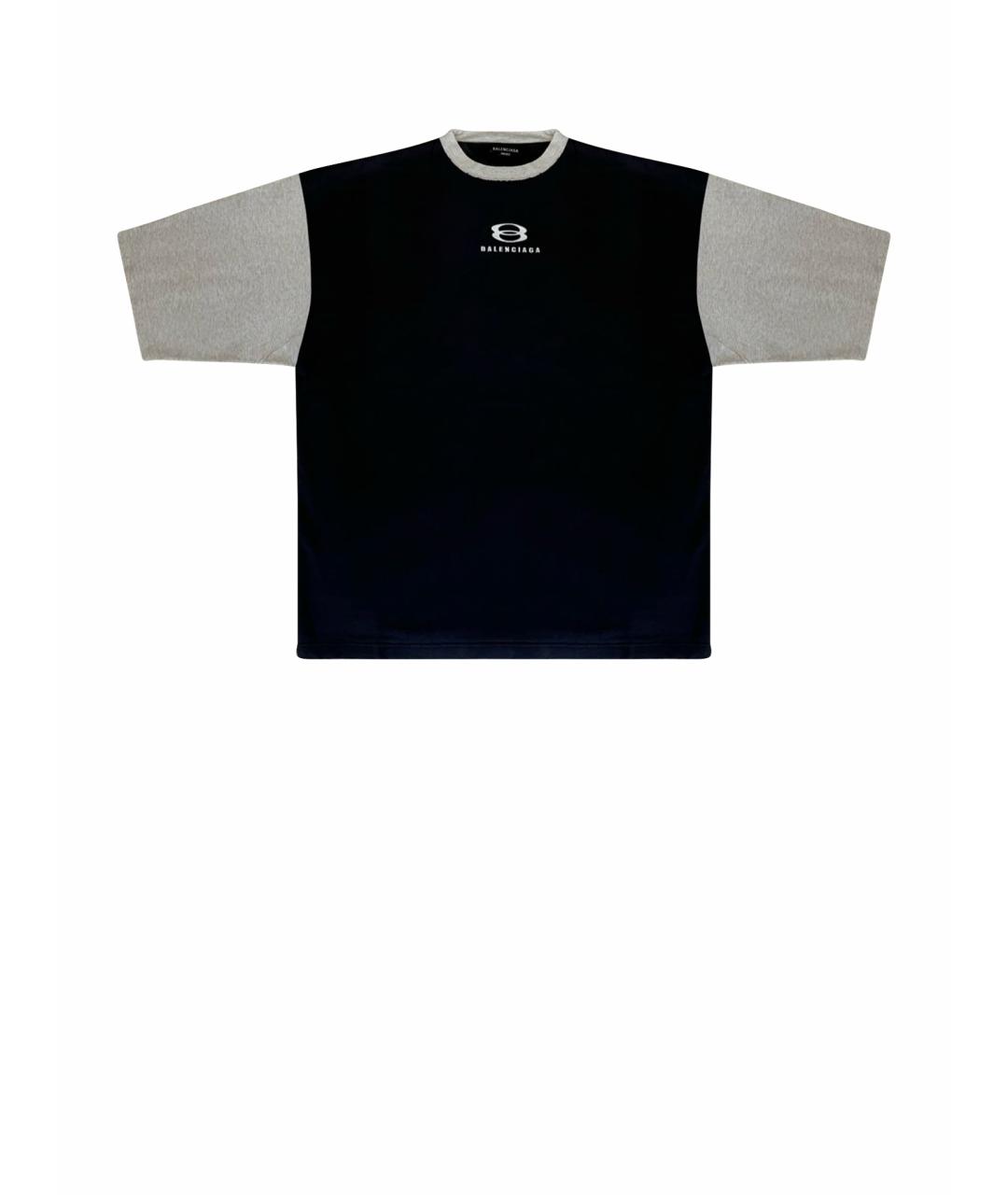 BALENCIAGA Антрацитовая хлопковая футболка, фото 1