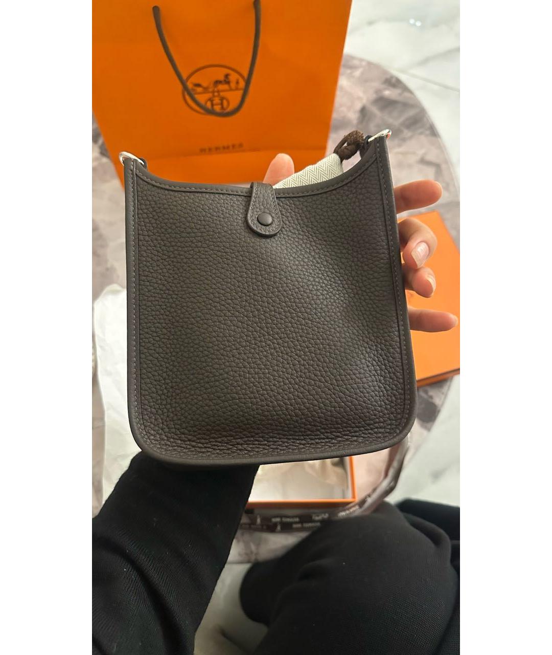 HERMES Коричневая кожаная сумка через плечо, фото 3