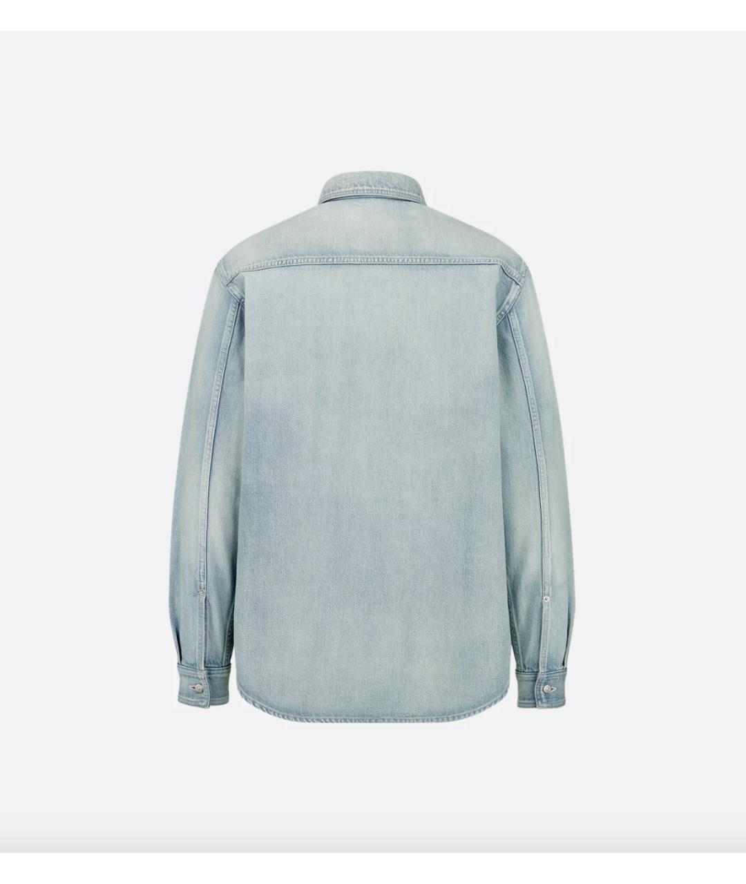 CHRISTIAN DIOR Голубая хлопковая кэжуал рубашка, фото 2