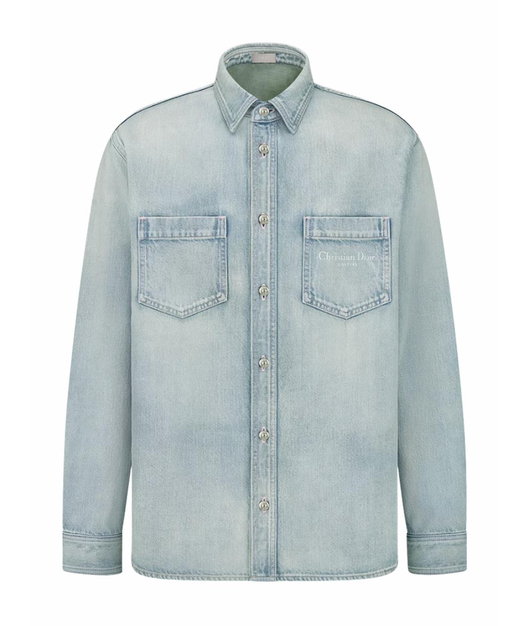 CHRISTIAN DIOR Голубая хлопковая кэжуал рубашка, фото 1