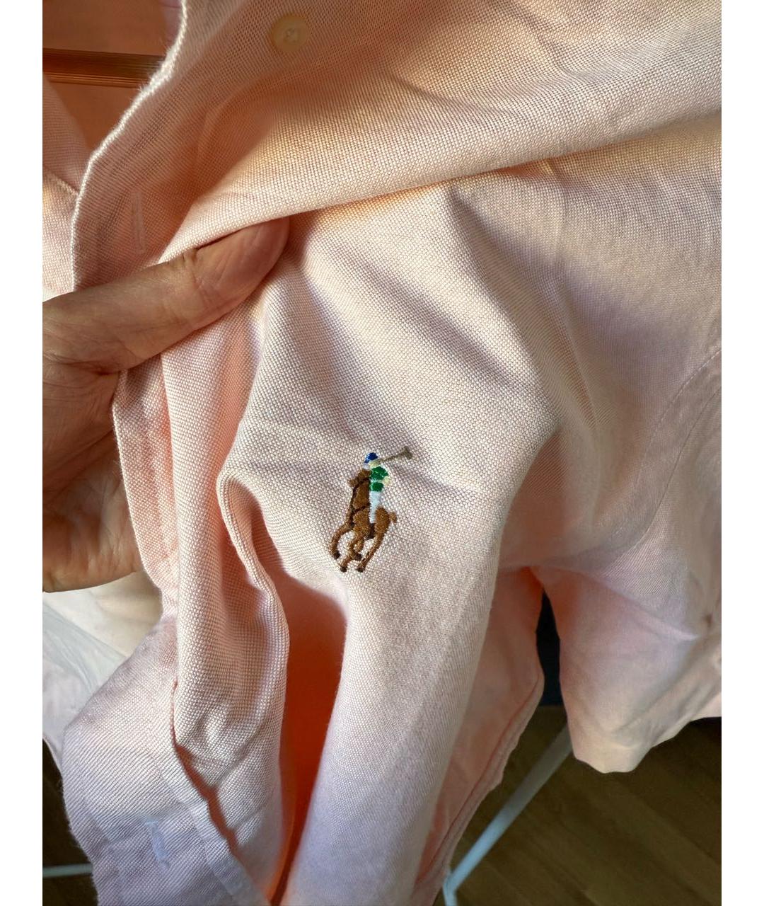 RALPH LAUREN Коралловая хлопковая кэжуал рубашка, фото 4