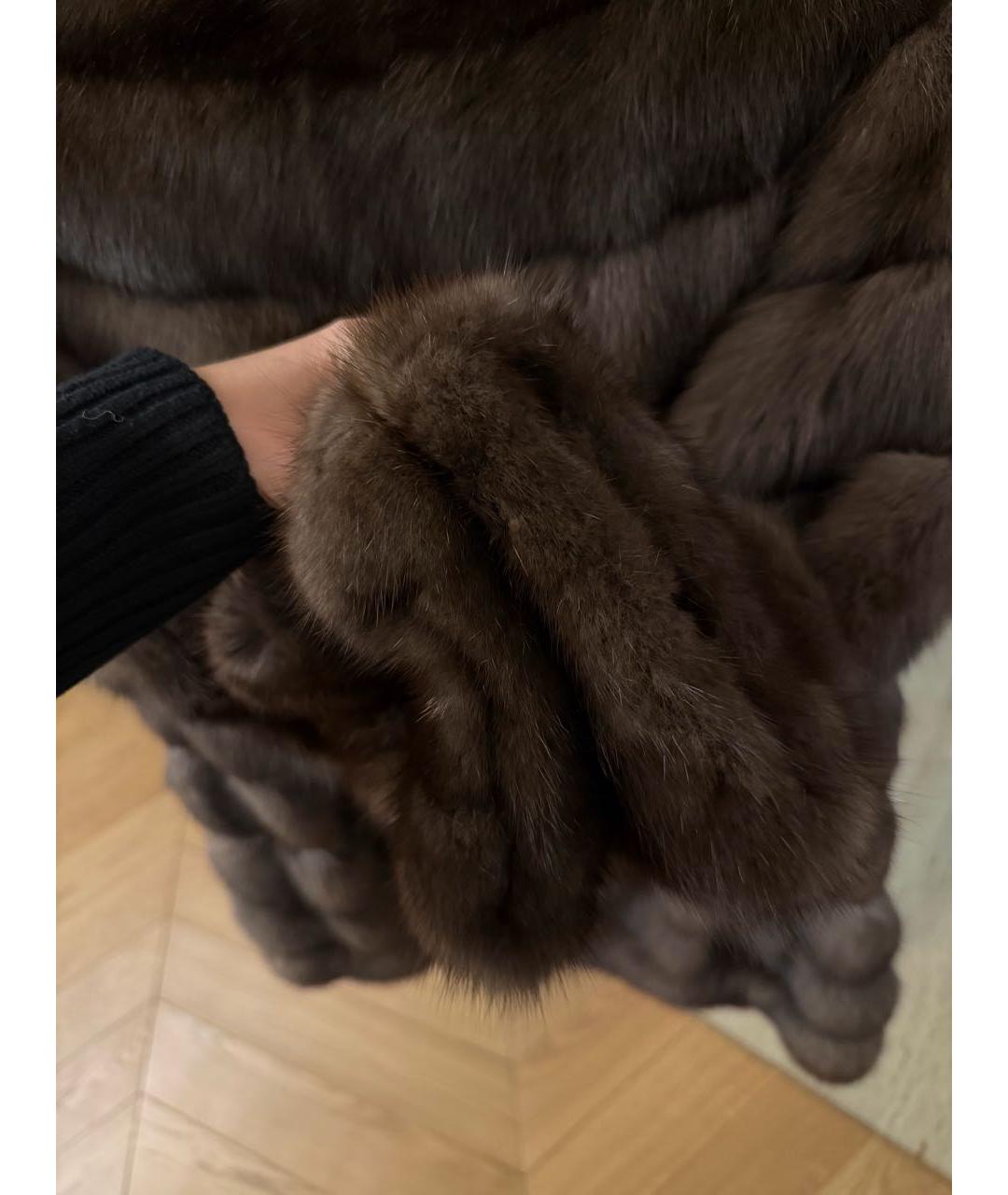 PAOLO MORETTI Коричневая меховая шуба, фото 4