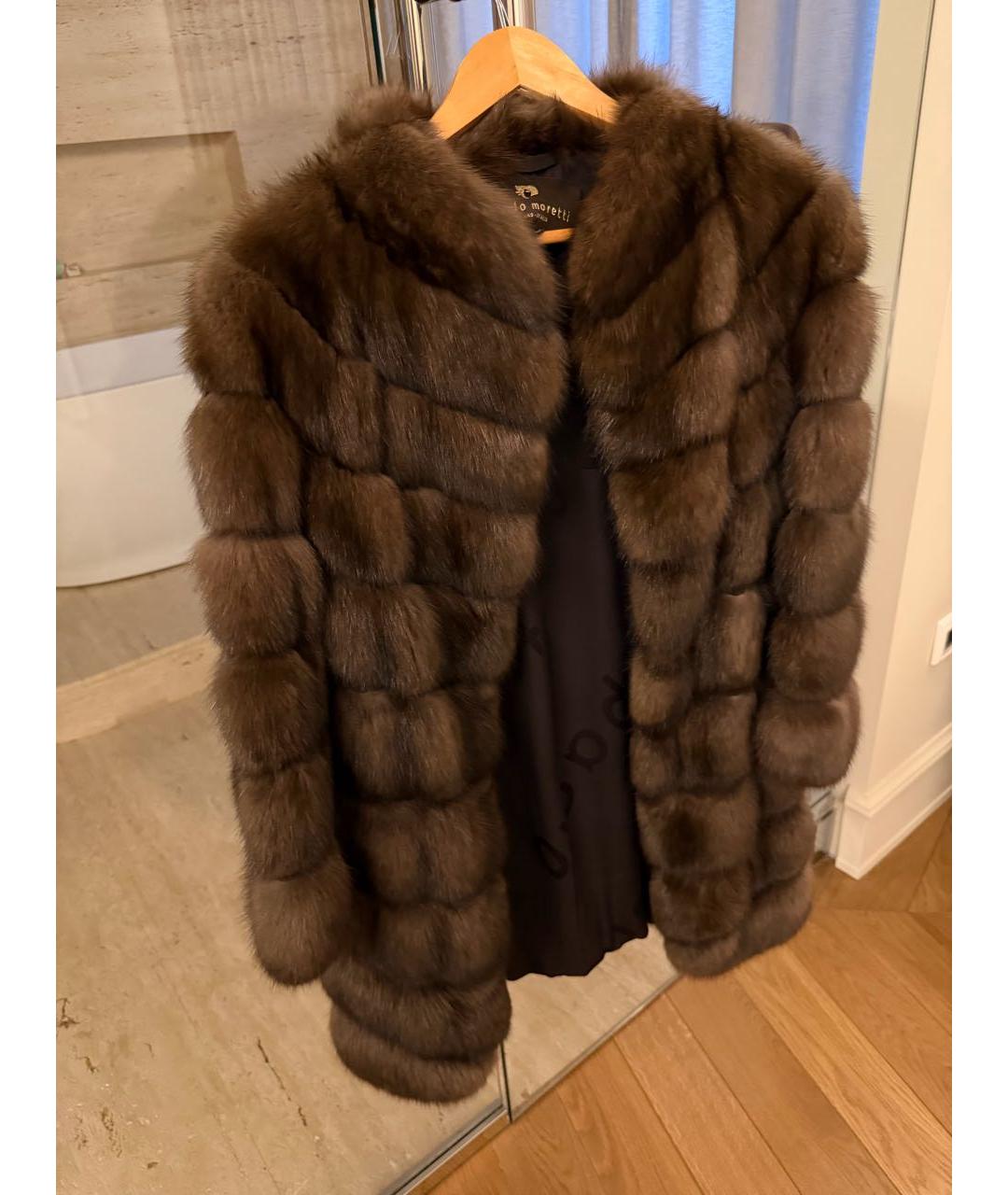 PAOLO MORETTI Коричневая меховая шуба, фото 5