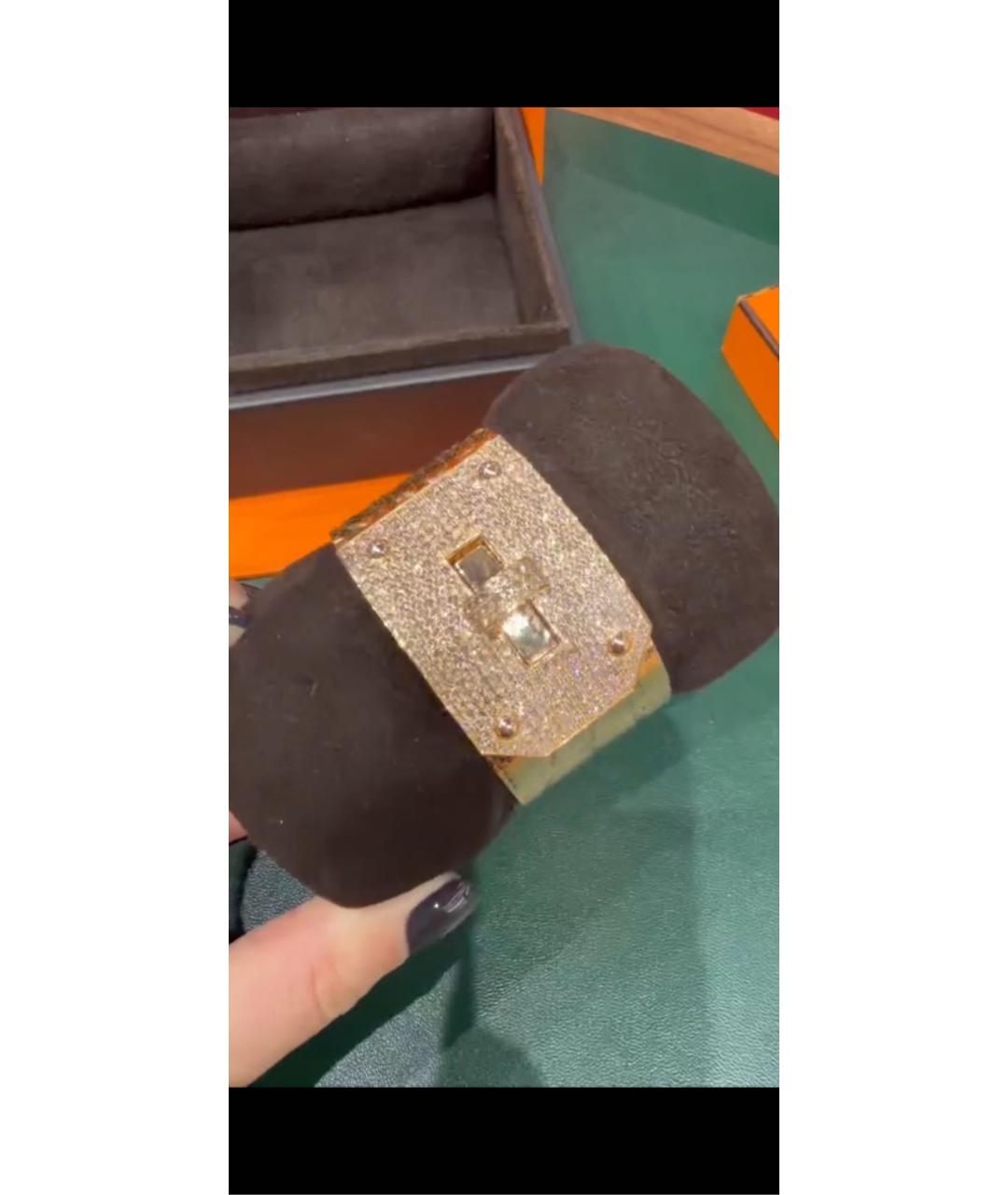 HERMES Золотой браслет из экзотической кожи, фото 3