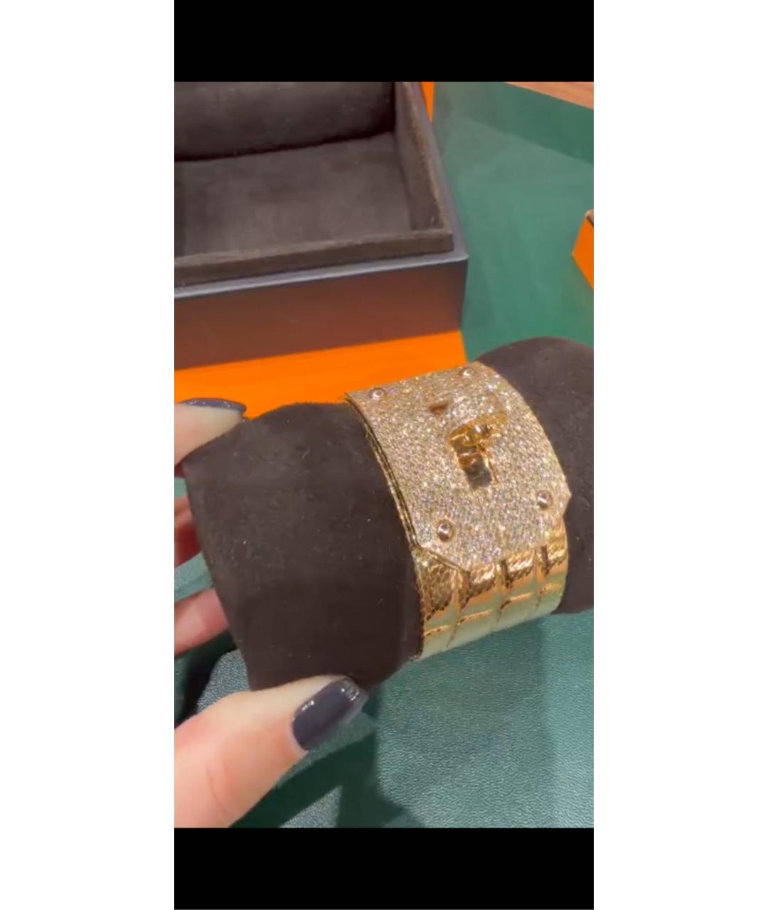 HERMES Золотой браслет из экзотической кожи, фото 5