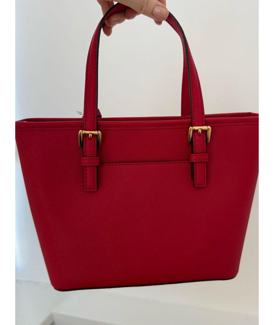 MICHAEL KORS Красная кожаная сумка тоут, фото 3