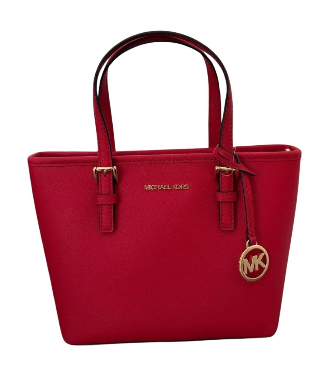 MICHAEL KORS Красная кожаная сумка тоут, фото 1