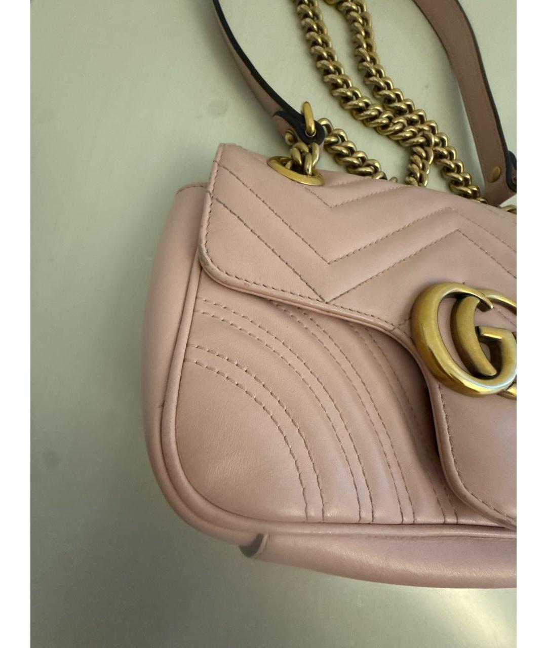 GUCCI Розовая кожаная сумка через плечо, фото 4