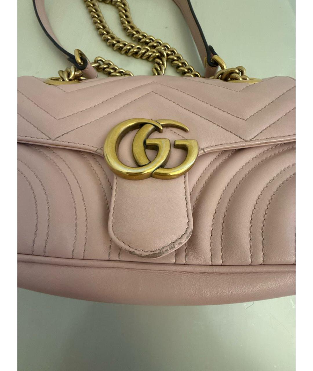 GUCCI Розовая кожаная сумка через плечо, фото 2