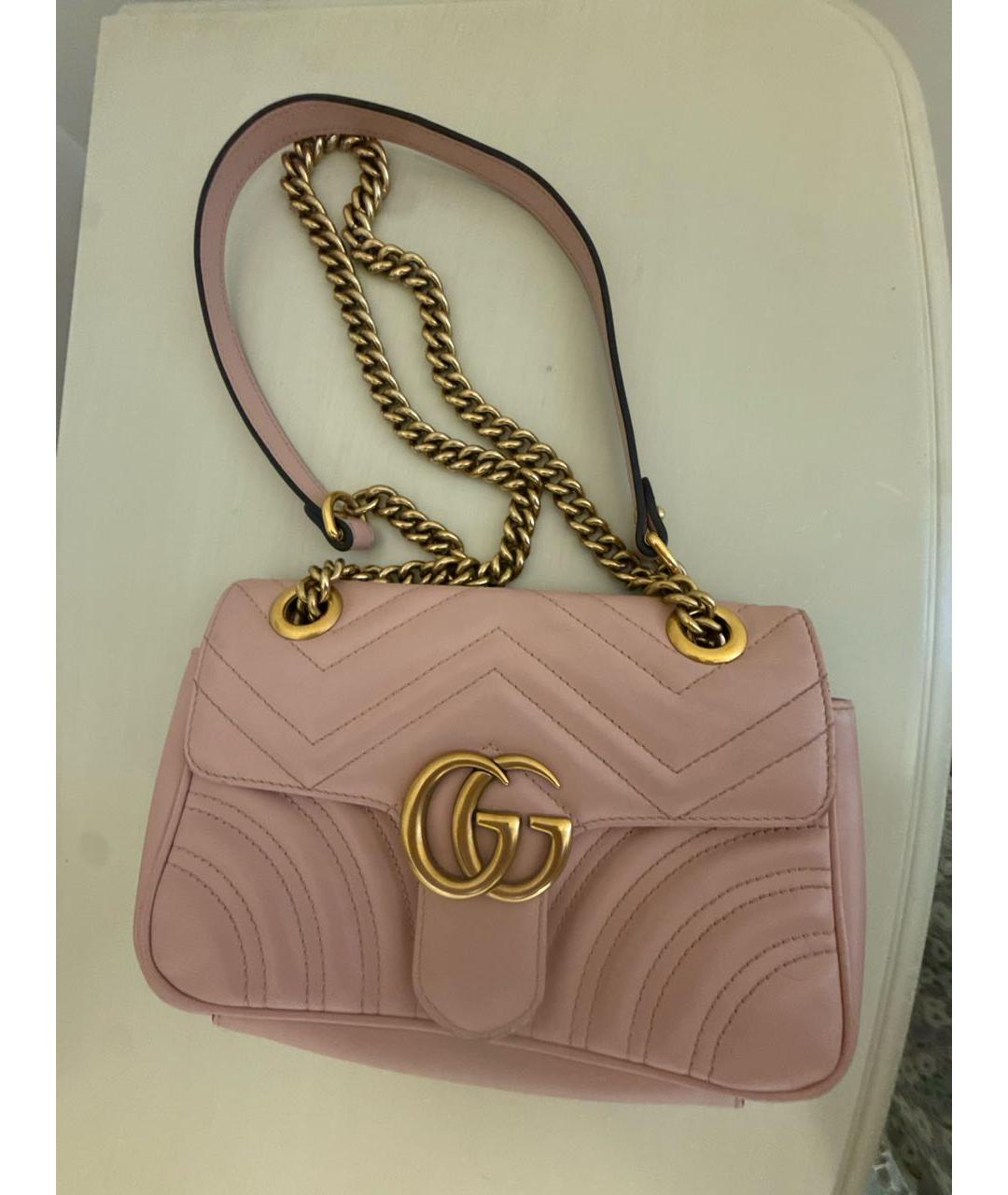 GUCCI Розовая кожаная сумка через плечо, фото 7