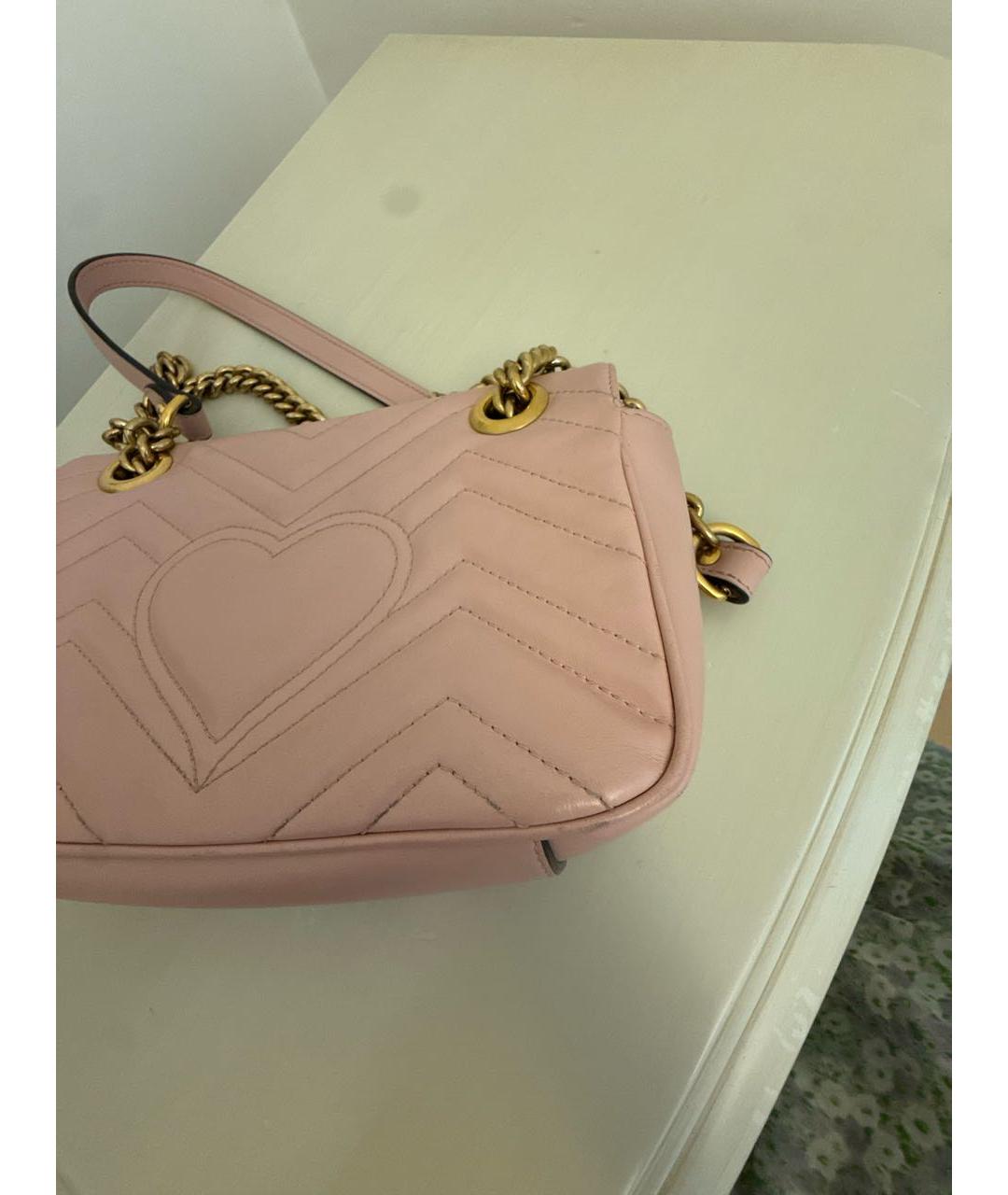 GUCCI Розовая кожаная сумка через плечо, фото 6