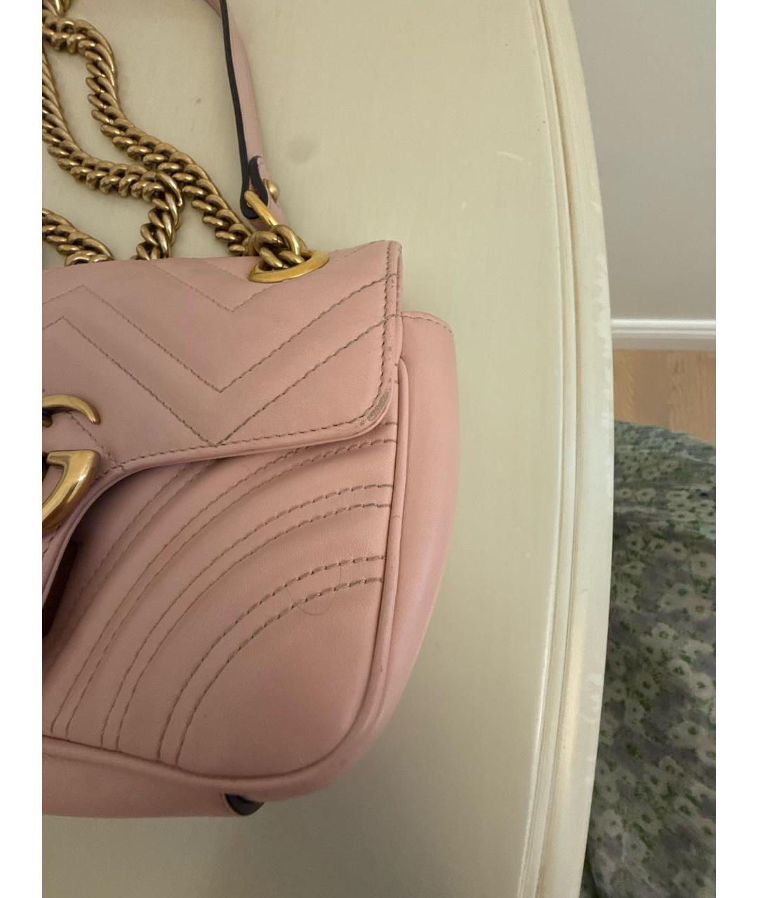 GUCCI Розовая кожаная сумка через плечо, фото 3