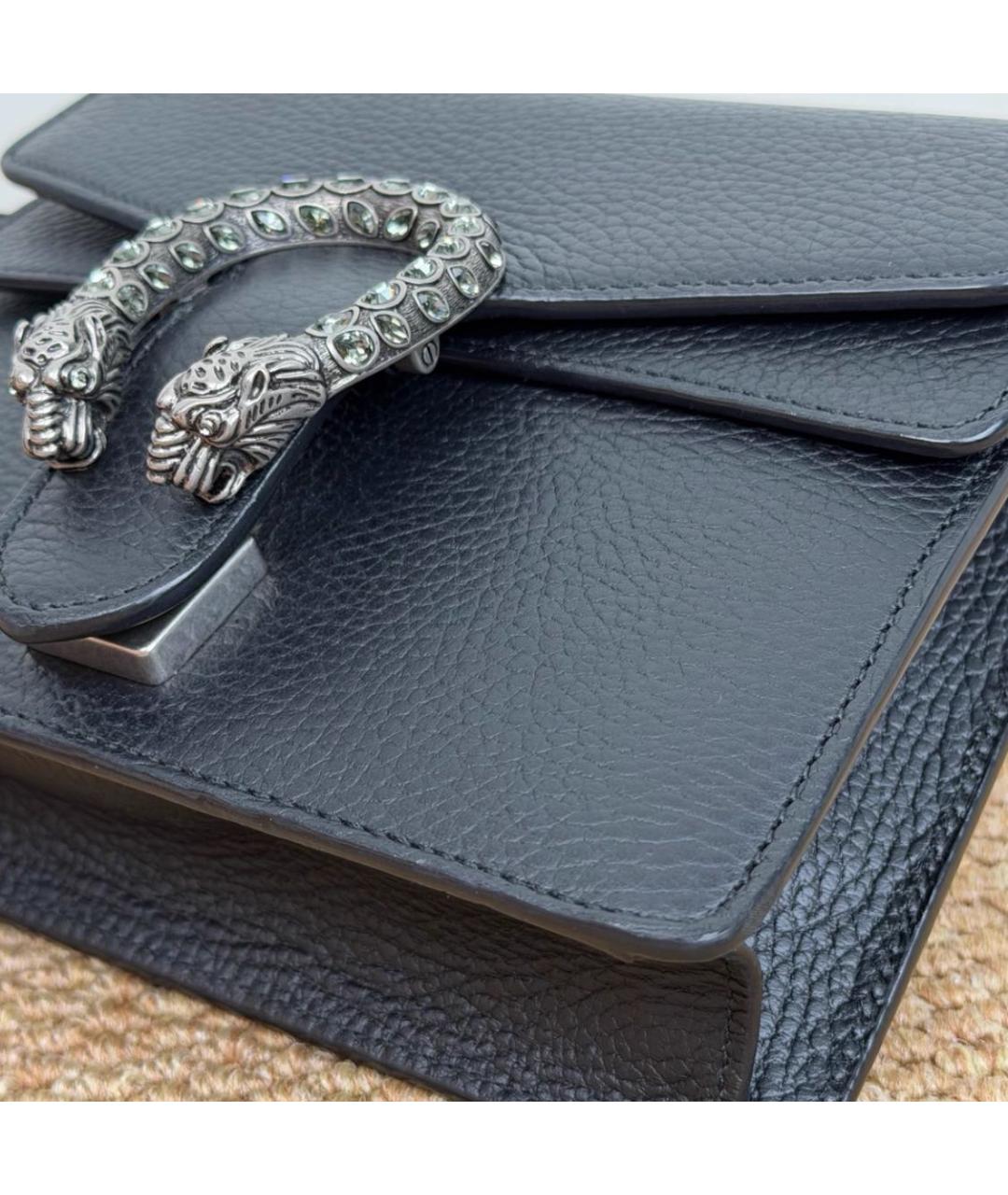 GUCCI Черная кожаная сумка через плечо, фото 4