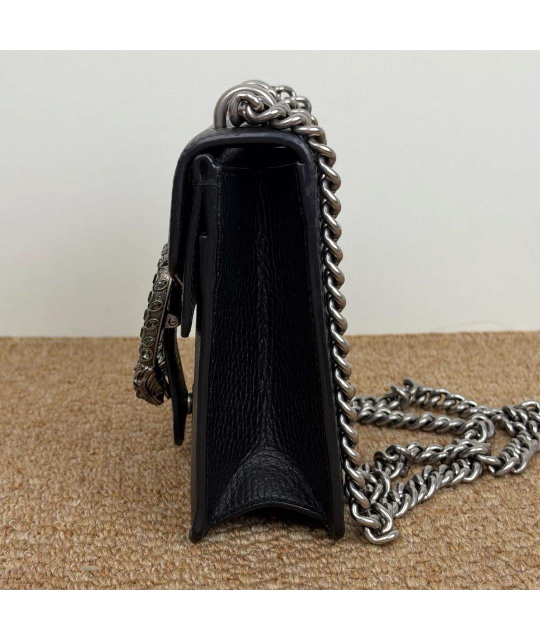 GUCCI Черная кожаная сумка через плечо, фото 5