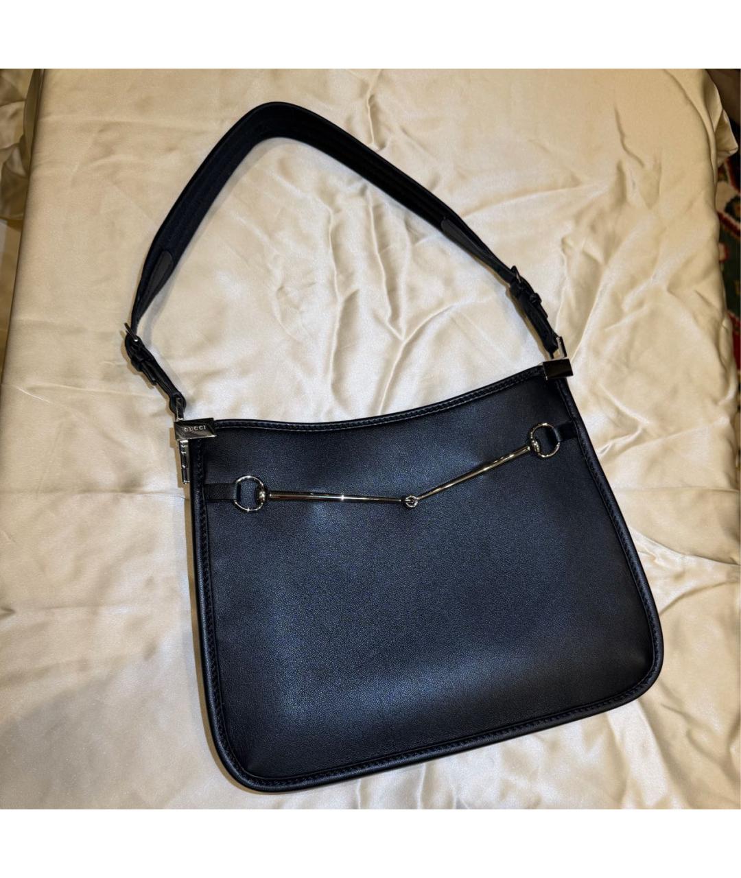 GUCCI Черная кожаная сумка с короткими ручками, фото 5
