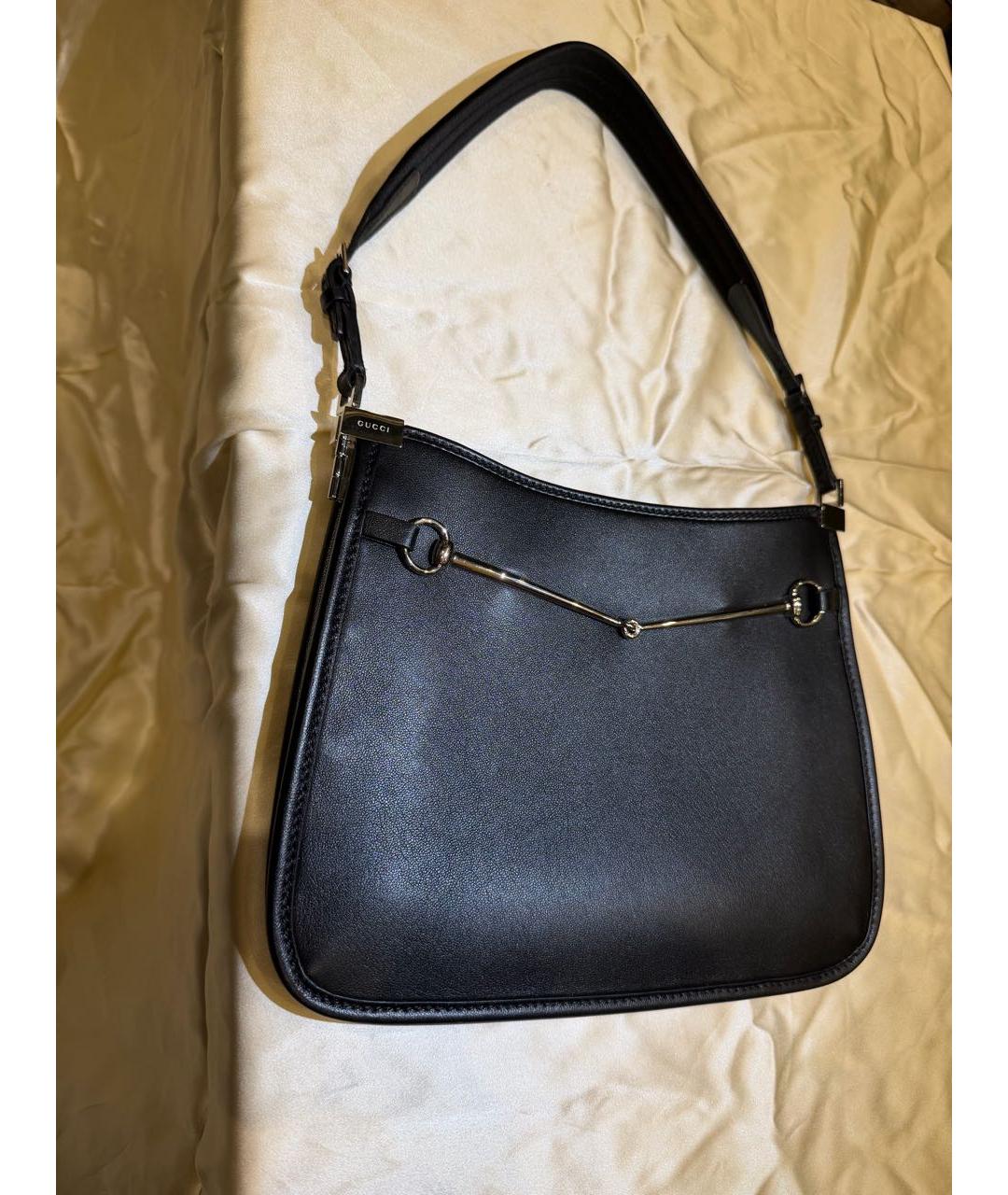 GUCCI Черная кожаная сумка с короткими ручками, фото 2